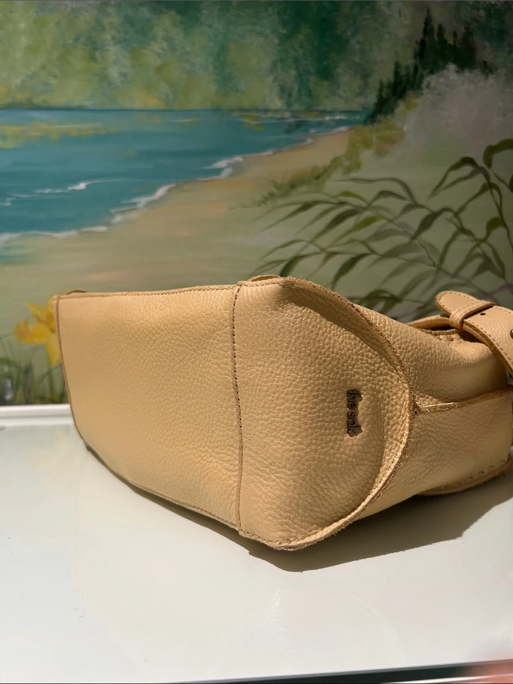 The Sak Los Feliz Pebble Grain Leather Hobo Bag in Buttercream (Soft Yellow) - Picture 12 of 16